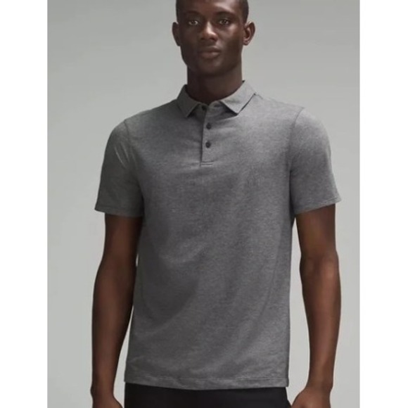 lululemon athletica Other - Lululemon Evolution Short Sleeve Polo Heathered Black Size M